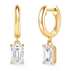 ASHINE Huggie Hoop Earrings, 14K Gold Plated CZ Drops