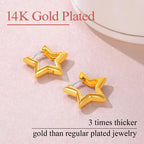 FindChic Star Huggie Earrings for Women, 14K Gold Plated Small Star Hoops