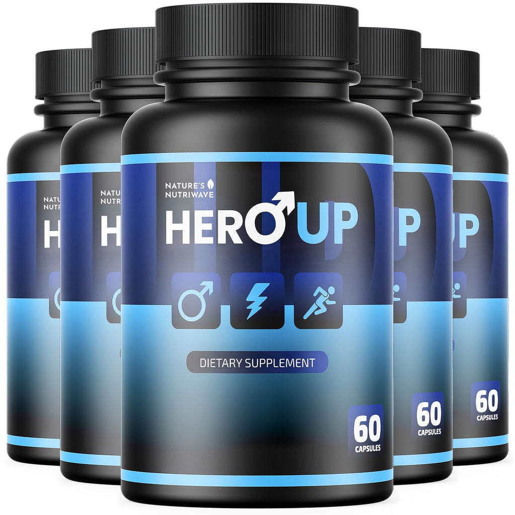 HeroUP - Natural Wellness Supplement with Plant-Based Ingredients – Non-GMO, Stimulant-Free | Made in the USA, GMP-Certified | 60 Capsules, 6 Month Suppy