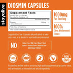 STAY ALIVE Pure Diosmin Complex 1000mg Formula, 120 Capsules, Citrus Bioflavonoids Rich Fruit Extract, 2 Month Supply, 100% Vegetarian, Non-GMO & Gluten Free Diosmin Supplement