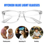 Hycredi Kids Blue Light Blocking Glasses，Anti Eyestrain & UV Protection, Computer Gaming TV Phone Glasses for Boys Girls-(Clear Pink+Clear+Leopard)