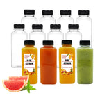 Kaderron 42pcs 16oz Plastic Juice Bottles with Caps, Empty PET Disposable Plastic Bottles Bulk with Black Tamper Evident Lids for Juicing, Drinking and Other Beverages (16 Ounces)