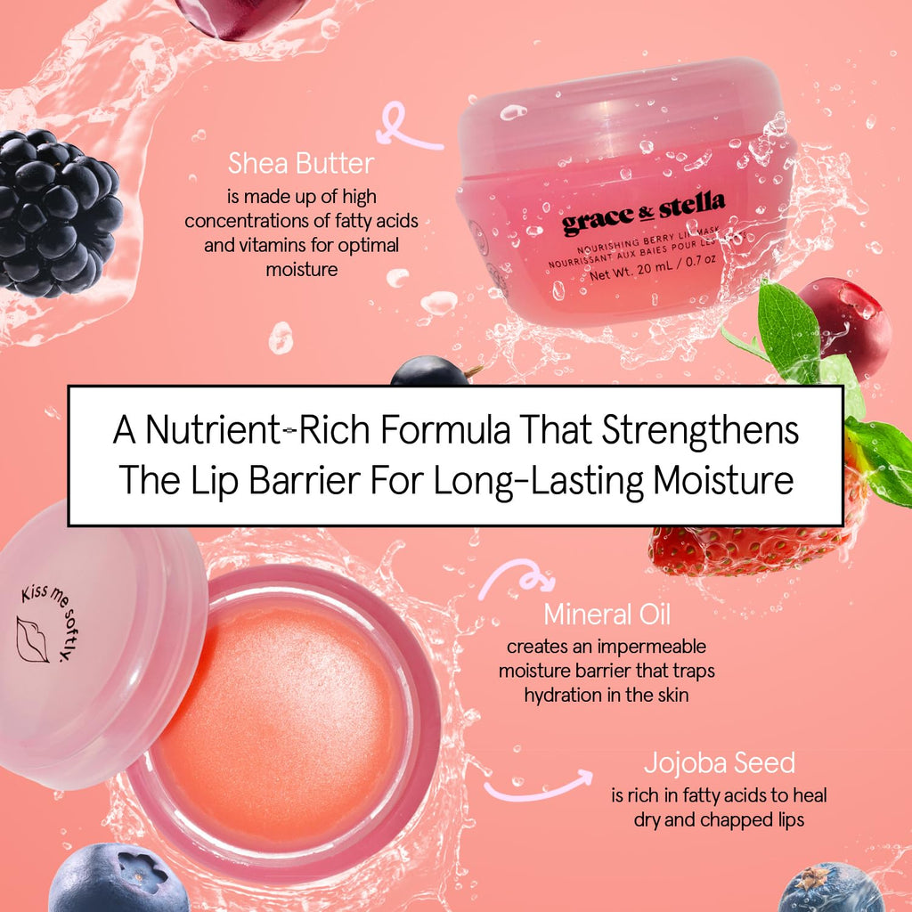 grace & stella Award Winning Lip Butter - Lip Balm Hydrating - Nourishing Lip Mask (3-pack) Airplane Travel Essentials, Beach Vacation and Purse Essentials - Lip Moisturizer for Dry Lips - Vegan