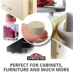 Cabinet Door Bumpers X-Protector 100 PCS – Small Felt Pads 3/8” (Beige)