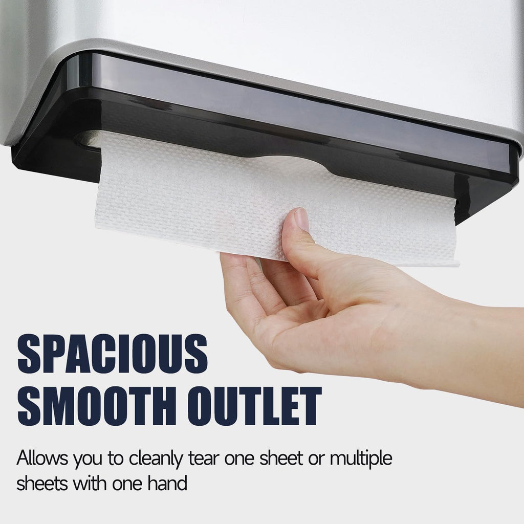 AIKE 200 Sheets Wall Mount Paper Towel Dispenser,Fit Multifold Paper,Silver