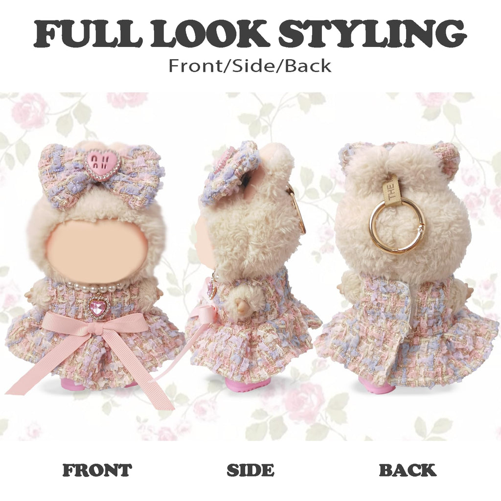 Clothes Compatible with LABUBU Doll - 4PCS Sweet Pastel Set, 17cm Doll Clothes Designer Outfit for Fairy Tales Theme, Cute Stylish Accessories for Labubu, No Doll (Cotton Candy Princess)