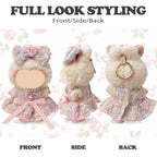 Clothes Compatible with LABUBU Doll - 4PCS Sweet Pastel Set, 17cm Doll Clothes Designer Outfit for Fairy Tales Theme, Cute Stylish Accessories for Labubu, No Doll (Cotton Candy Princess)