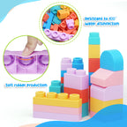 chenxuanbro 45 Pcs Soft Building Blocks for Toddlers 18M+, BPA - Free Sensory Toys, Montessori STEM DIY Construction Bricks, Safe Teething & Early Learning Toys, Creative Building Set for Baby Kids