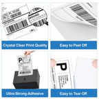 HUOJI 4x6 Thermal Labels, Perforated, 500/Stack, Commercial Grade