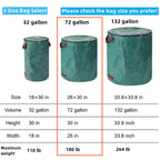 Pilntons 3 Pack 72 Gallons Reusable Yard Waste Bags with Lid