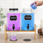 2-Pack Laundry Detergent Dispenser with Bamboo Stand，1 Gallon Laundry Soap Dispenser with Measuring Cup，Glass Laundry Detergent Containr for Laundry Room Organization and Storage