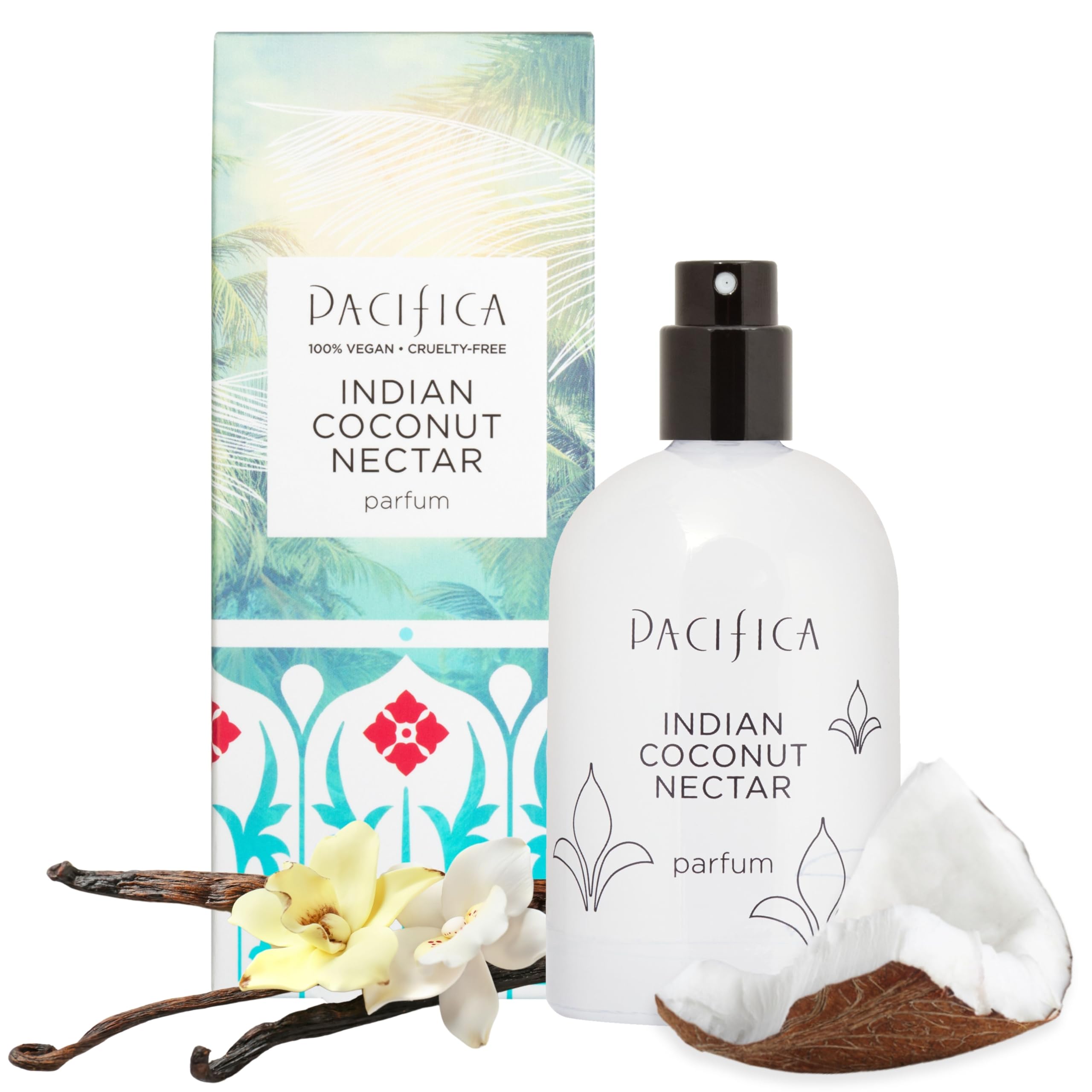 Pacifica Indian Coconut Nectar Spray Perfume, 2 oz ��� Warm Coconut & Vanilla Gourmand Fragrance for Women Clean Beauty Scent, Long-Lasting Beachy & Layerable, 100% Vegan & Cruelty-Free Made in USA