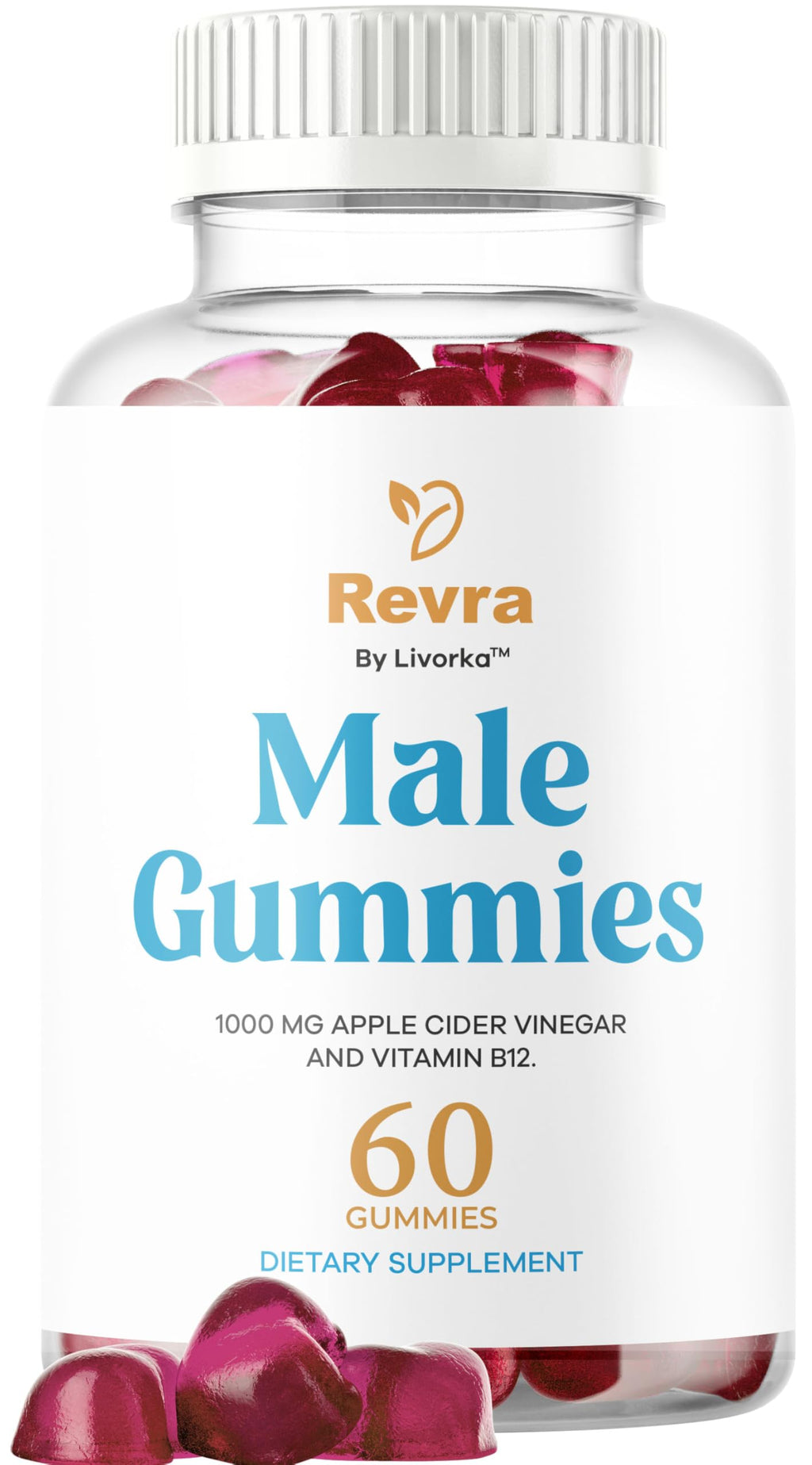 Revra Gummies - Official Revra Gummys for Men Premium Natural Ingredients - Maximum Strength, Supplement Daily Energy Advanced Formula for Overall Health & Wellness, 60 Gummies for 1 Month