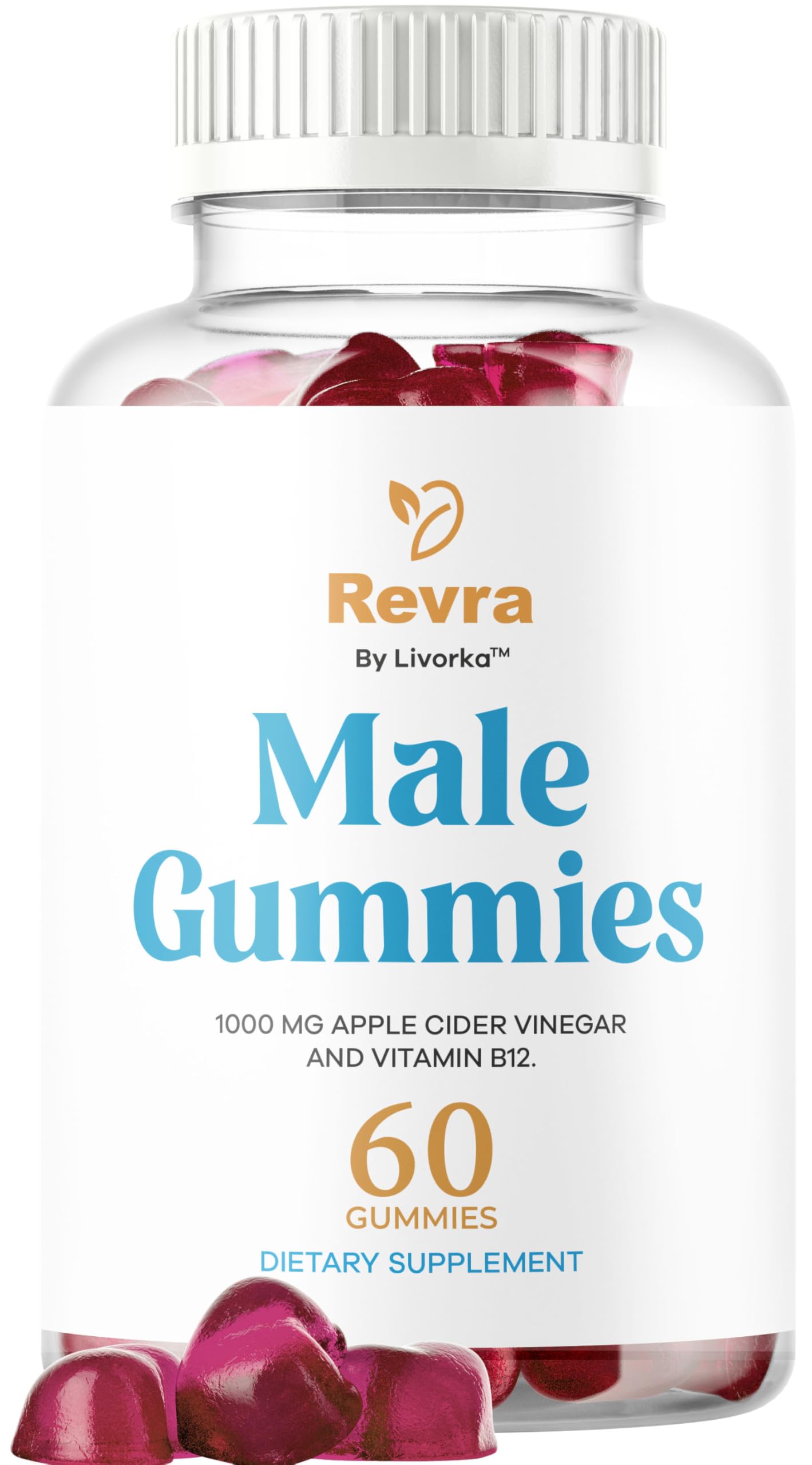 Revra Gummies - Official Revra Gummys for Men Premium Natural Ingredients - Maximum Strength, Supplement Daily Energy Advanced Formula for Overall Health & Wellness, 60 Gummies for 1 Month