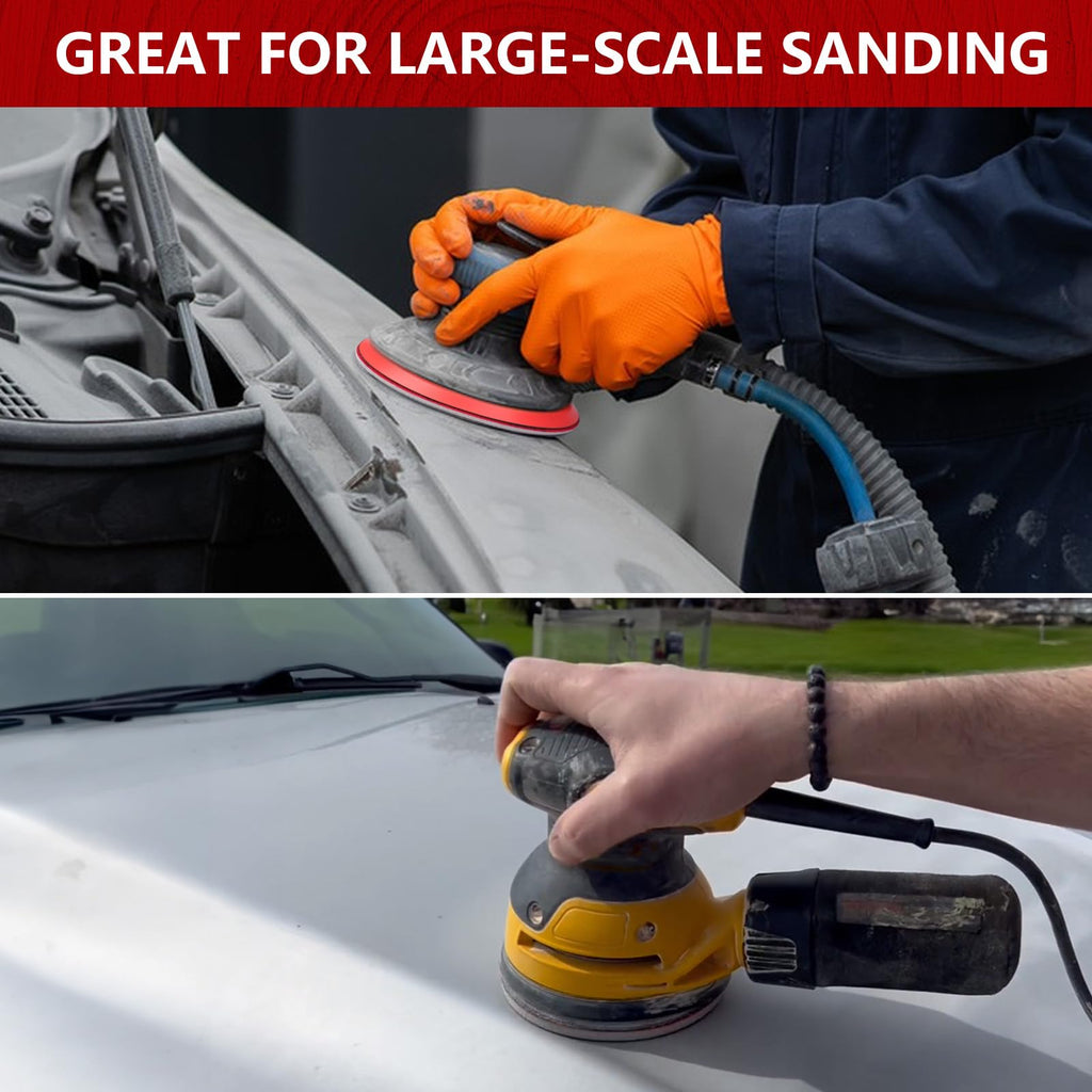 Shineboc 18Pcs 5 Inch Hook and Loop Sanding Sponge Discs 180 Grit Wet Dry Sanding Pads, Foam Sandpaper for Random Orbital Sander, Curved Surface Large-Area Sanding Polishing for Metal Wood Automotive