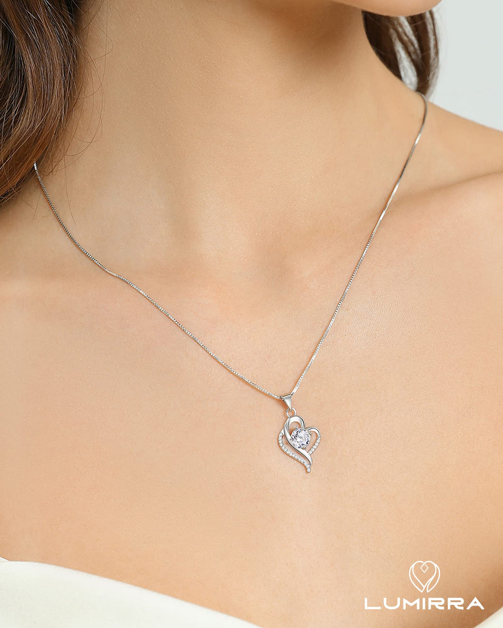 Wedding Anniversary Jewelry Gift for Wife from Husband, Wife Birthday Gift Idea, 1 Carat Moissanite Diamond Pendant Necklace in 925 Sterling Silver with 2 Chains, Romantic and Elegant Present for Her
