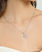 Wedding Anniversary Jewelry Gift for Wife from Husband, Wife Birthday Gift Idea, 1 Carat Moissanite Diamond Pendant Necklace in 925 Sterling Silver with 2 Chains, Romantic and Elegant Present for Her