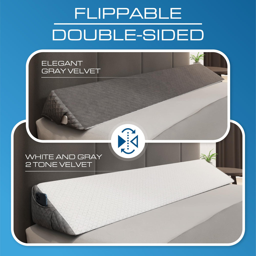 Kolbs Twin Size Bed Wedge Pillow for Headboard | Modern Stylish Pillow to Fill Gap Between Headboard and Mattress | Bed Gap Filler Twin