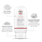 EltaMD UV Pure Face and Body Sunscreen, SPF 47 Mineral Sunscreen for Kids and Adults, Water Resistant Up to 80 Minutes, Oil Free Zinc Oxide Formula, 4.0 oz