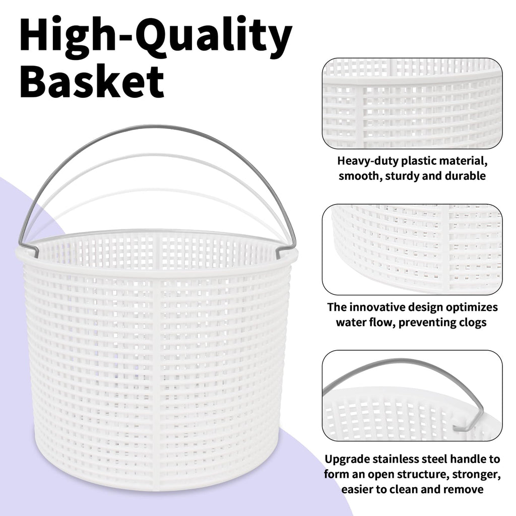 Pulems SPX1082CA Pool Skimmer Basket Replacement for Hayward & Aladdin B-152 Skimmers, Skimmer Basket for Inground Pool Replace SP1083 SP1084 1085 1086 SP1075 Baskets - Upgrade Basket with Handle