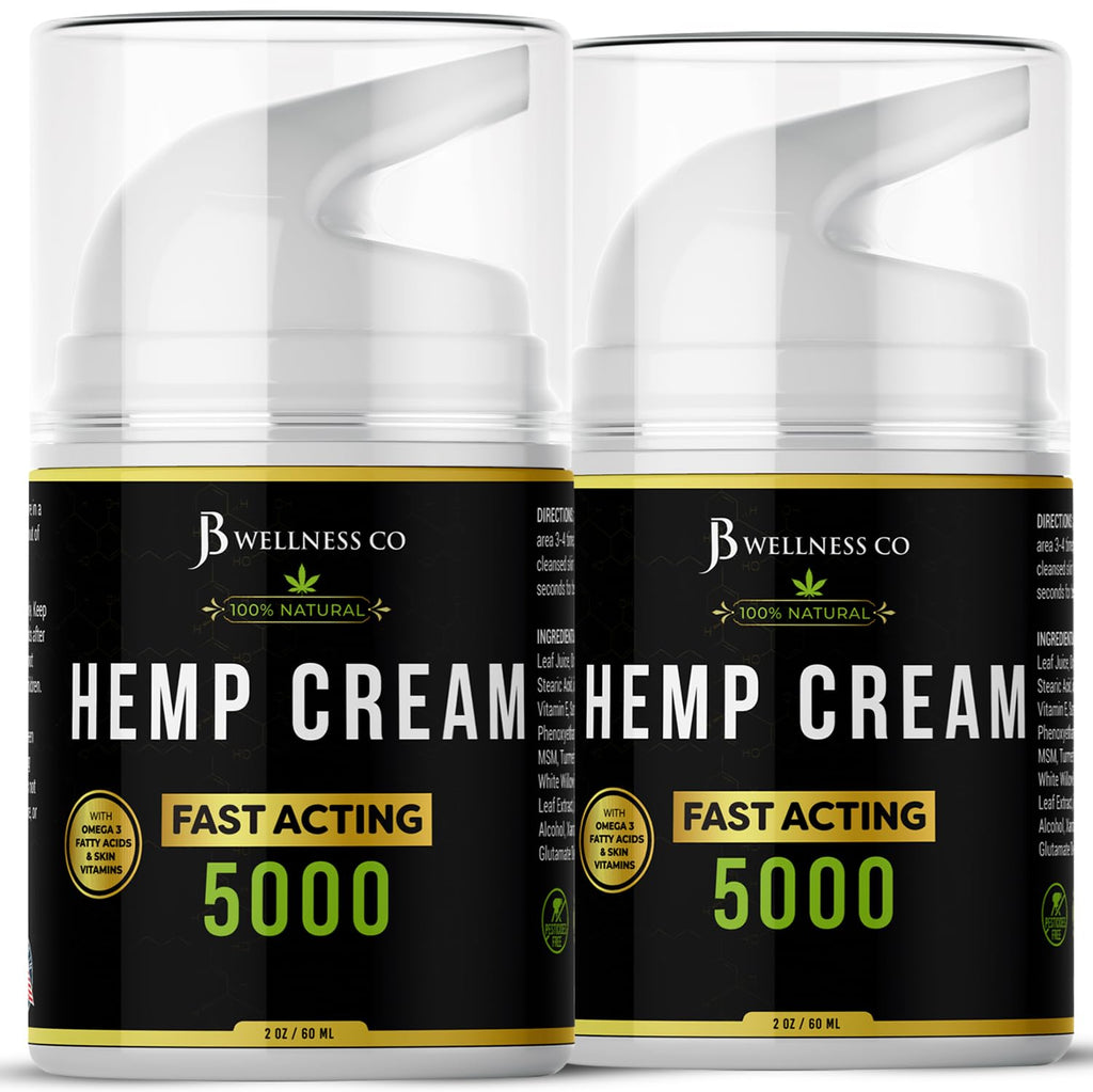 Hemp Cream -4oz- Neem, MSM, Turmeric, Emu Oil, Menthol, Aloe - 2 Pack