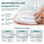 Nuzzle Pillow Standard Adjustable Neck Pillow,Soft Luxury Hotel Feel