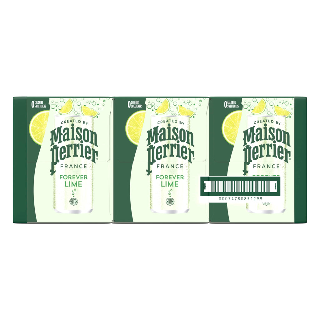 Maison Perrier Forever Lime Sparkling Water, 0 Calories, 24 Pack