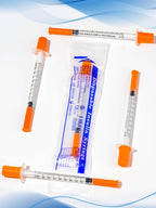 1ml Syringes 31G x 1/4" 6mm Disposable Lab Syringe with Caps, 100 Pack