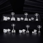 MDFUN Stud Earrings for Men Women 925 Sterling Silver Post Earring