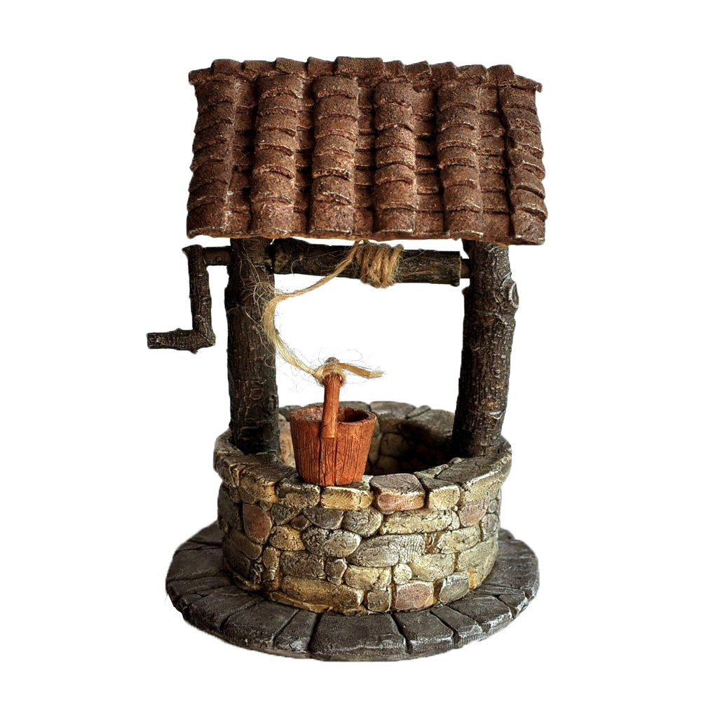 Top Collection Miniature Fairy Garden and Terrarium Fairy Wishing Well with Turning Crank Statue