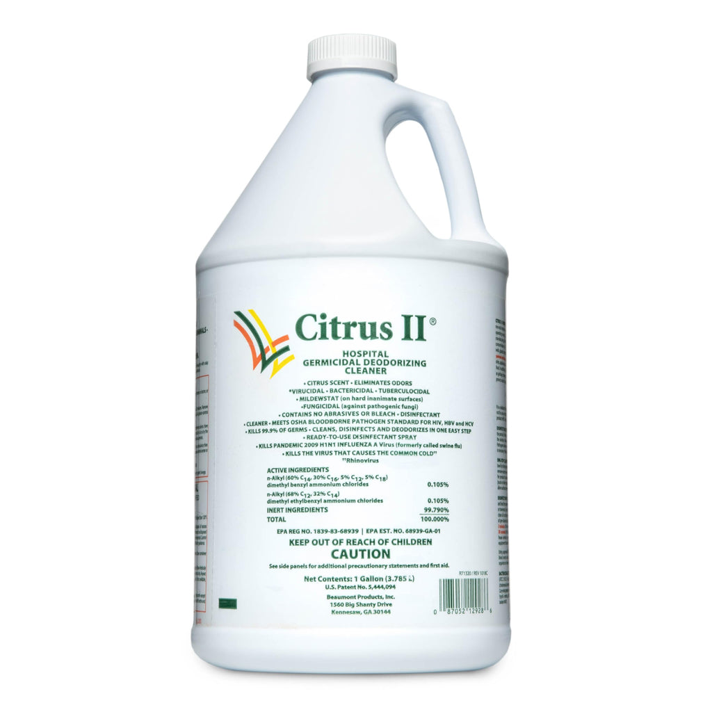 Citrus II Hospital Germicidal Deodorizing Cleaner - Fresh Citrus Scent - 1 Gallon - Refill - Disinfecting Cleaner for Home, Hospital and Office Areas