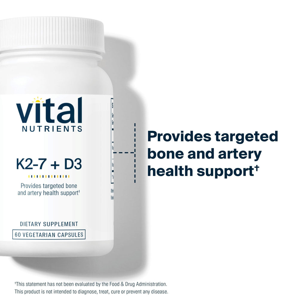 Vital Nutrients Vitamin D3 + K2-2000 IU - Vitamin D3 K2 Supplement - Vitamin D Complex for Healthy Calcium Levels, Muscle & Bone Health - Gluten, Dairy, Soy Free - 60 Capsules