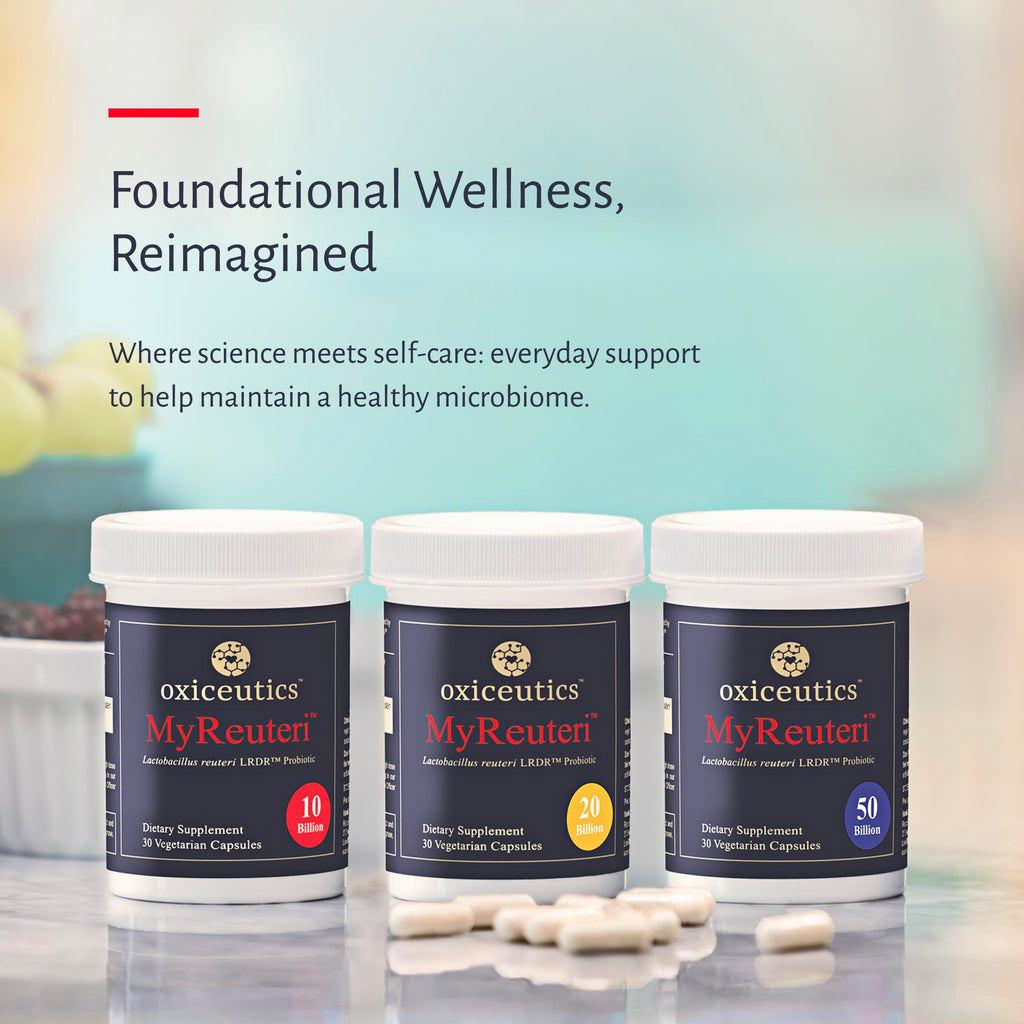 MyReuteri™ 50 Billion CFU Probiotic – Intensive-Strength L. reuteri LRDR™ + FOS Prebiotic – by Dr. William Davis – Makes Yogurt-Like Superfood – 30 Veg Capsules