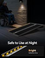 FACHNUO 3 Feet Portable Wheelchair Ramp, Non-Skid Aluminum Handicap Ramps with Handle, Folding Threshold Wheel Chair Ramp for Home Steps, Stairs, Entry, Threshold, Curbs, Stairs, 800LBS Capacity