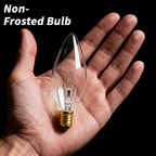 CYLYT 6-Pack E12 Candelabra Light Bulbs 25W, Dimmable Warm White 2500K Chandelier Light Bulbs for Indoor, B10 Clear Bulbs (Gold Base)