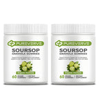 Soursop Graviola Gummies, Pureverve Max Strength Soursop Leaves Extract with Sea Moss & Zinc for Cell Support & Regeneration, Immunity, Liver and Antioxidant, Sugar/Gluten Free, Vegan - 120 CT, 2 Pack