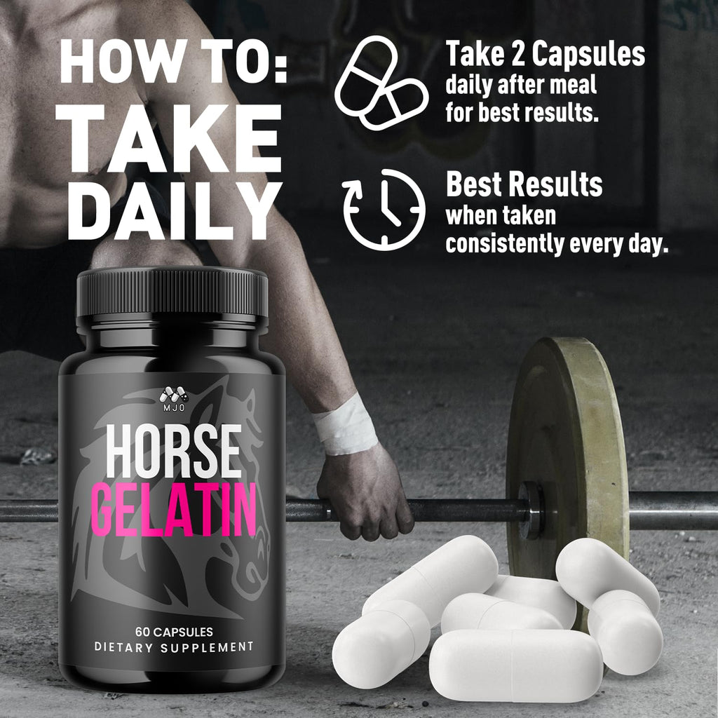 (2 Pack) Horse Gelatin Capsules, Official HorseGelatin Pills for Men with All Natural Ingredients, Advanced Men's Health and Wellness Support Pill, Max Strength Multivitamin Supplement (120 Capsules)