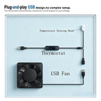 5V USB Digital Temperature Controller | 0-60°C Thermostat Magnetic Probe