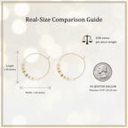 Frigotine Gold Boho Shell Beaded Hoop Earrings for Women, Retro Circle Mother of Pearl Handmade Lightweight Jewelry Christmas Holiday Beach Accessories Gift