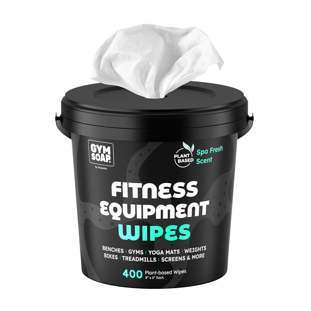 Yoga Mat Cleaner Wipes, Plant Based - 500 Gym Equipment Wipes to Clean Exercise Equipment, Treadmill, Peloton Bikes - Gym Supplies, Yoga Supplier, Cleaning Wipes for Home & Gym - Spa Fresh Scent