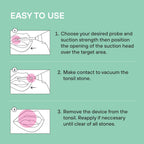 Electronic Vacuum Tonsil Stone Remover with LED Guidance Light - Hassle-Free Instant Suction - Tonsil Stone Removal Kit - Patent Pending (White)
