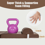 HOMBYS 5-in-1 Recliner Seat Cushion for Elderly+Lumbar Support Pillow + Leg Pad, with Adjustable Half Moon Neck Pillow & Footrest, High Density Foam Filling with Velvet Fabric, Thick & Non-Slip