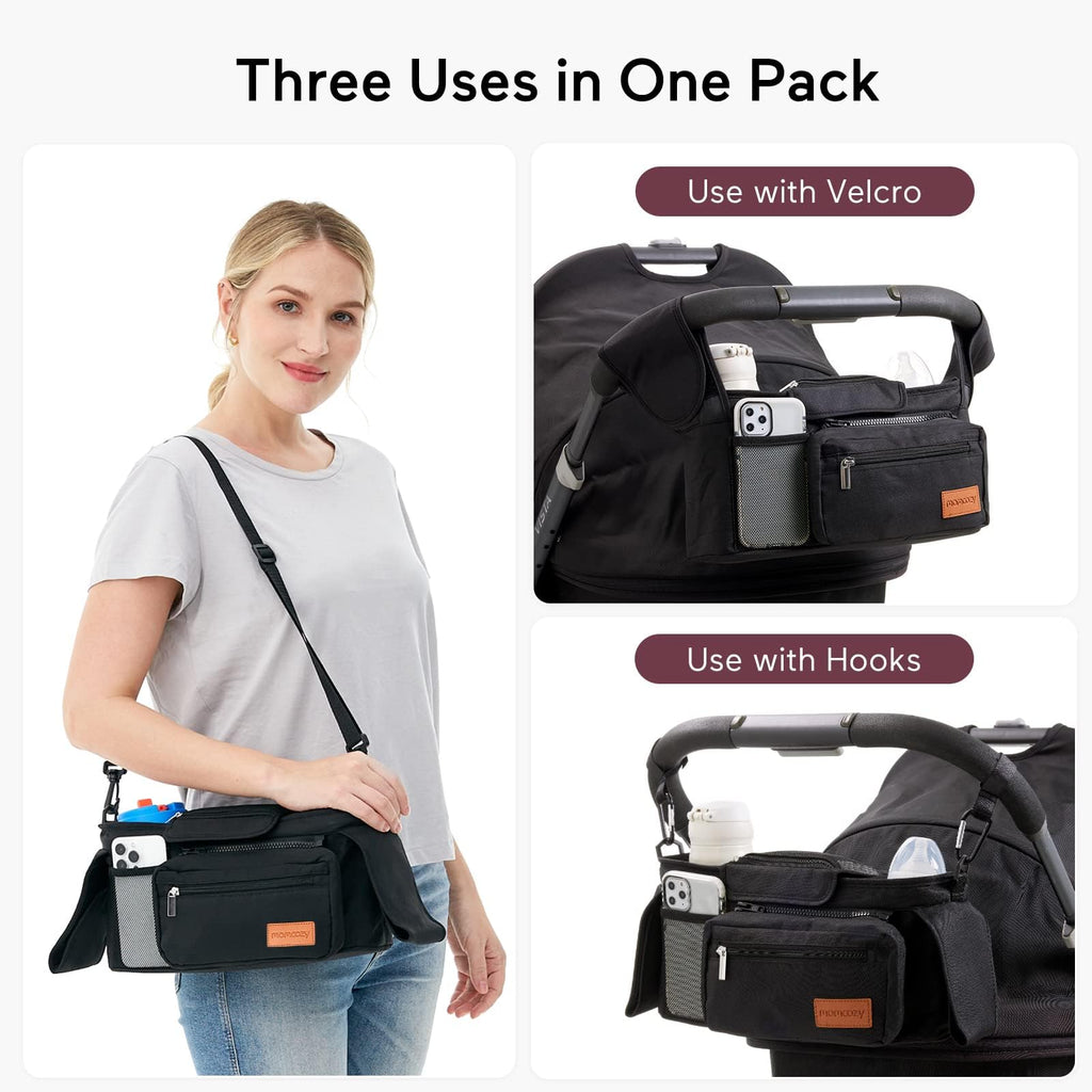 Momcozy Universal Stroller Organizer with Insulated Cup Holder