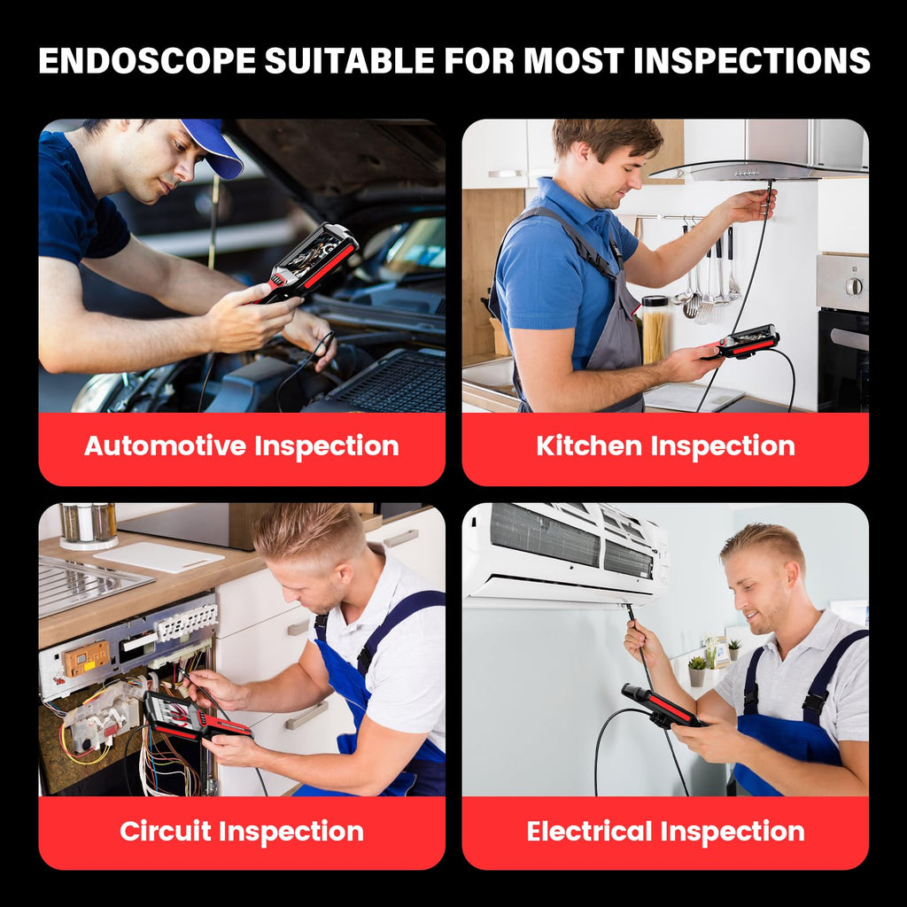 Endoscope Camera with Light: 5" 1080P HD Dual-Lens Inspection Borescope Camera for Sewer - 16.4ft Waterproof Industrial Endoscope - Flexible Snake BoreScope for Plumbing Automotive - Gift Tool for Men