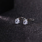 Milacolato 925 Sterling Silver Leverback Drop Earrings for Women,Round CZ