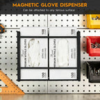 Magnetic Glove Holder for wall Mount,Holds Up to 2 Boxes,Wall & Refrigerator Mount,Metal Glove Box Holder Wall Mount for Rubber Latex Disposable Gloves Facial Tissue and Storag(Black)