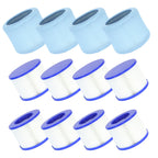 Lucasou 60% Denser Filter, High-Efficiency Screw-in Hot Tub spa Filters Replacement Compatible with All Relxtime, Aleko, Wejoy, Aquaspa Hot Tubs & Other Spas(8 Filters + 4 Filter Bags)
