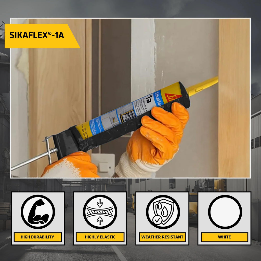 Sikaflex 1a Kit - One Component, Flexible, Non Sag, Polyurethane Concrete and Masonry Sealant for Vertical and Horizontal Surfaces, Sikaflex 1a 10 oz (Aluminum Gray, Pack of 12)