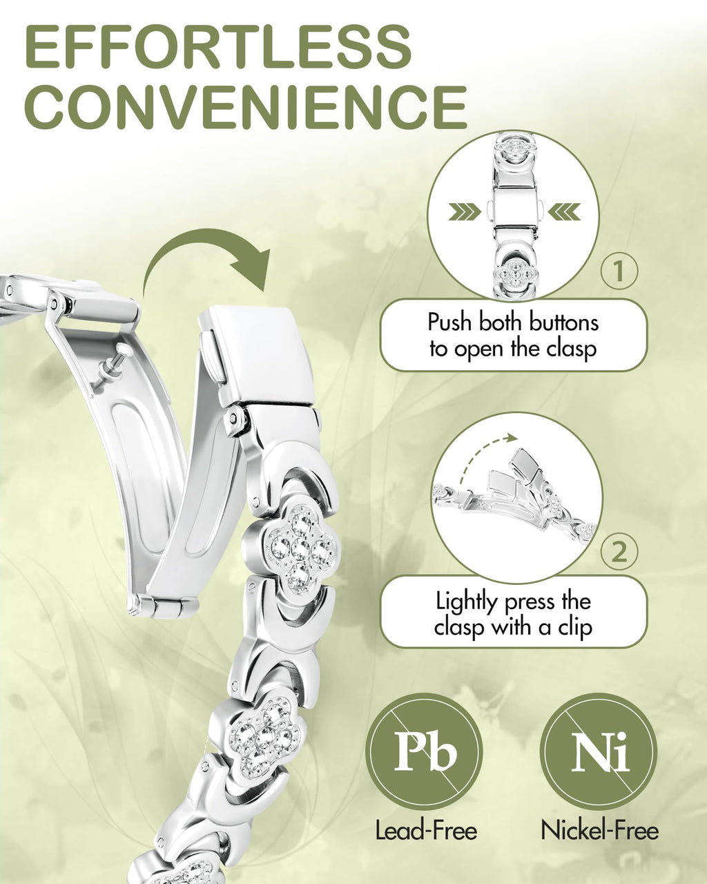 Feraco Pure Copper Bracelets for Women, Ultra Strength Magnetic Bracelet with 3800 Gauss Magnets & Sparkling Zirconia, Adjustable, Infinite Clover Jewelry (Silver)