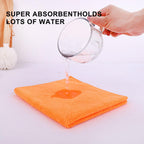 Tricol Clean Microfiber Cleaning Cloth, 16in*16in, 12 Pack Ultra-Thick Cleaning Rags, Super Absorbent, Lint Free & Streak Free Cleaning Towels for Car, House, Kitchen, Office